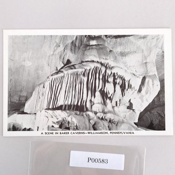 Baker Caverns Williamson Pennsylvania 1930s Postcard PA PC B&W Photo - Picture 1 of 2